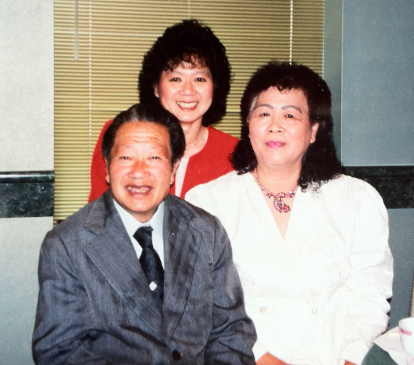 Ida Chong after winning her seat in the 1996 provincial election, with her father, Peter, and her mother Yoke Yee. (Photo courtesy of Ida Chong).